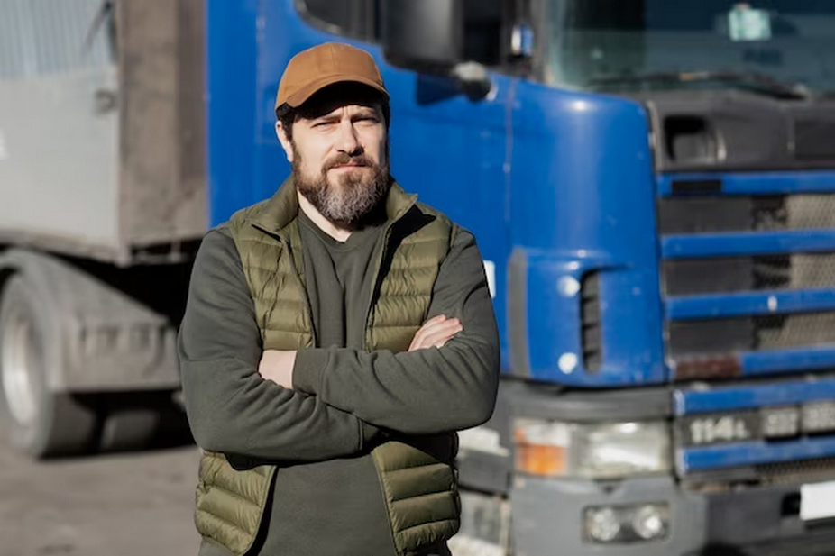 Man Standing in Front of a Truck