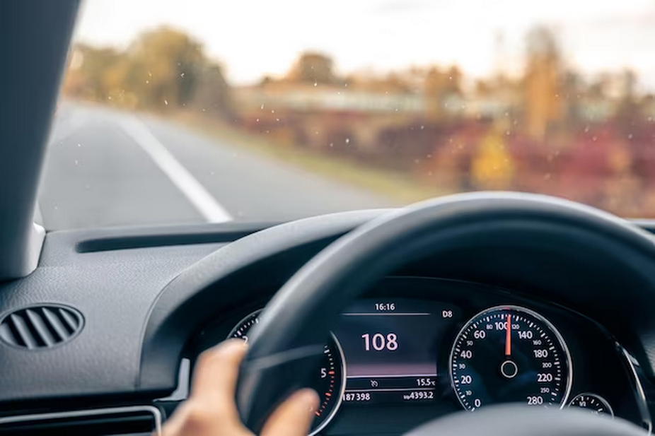 Dashboard Displaying Car Mileage